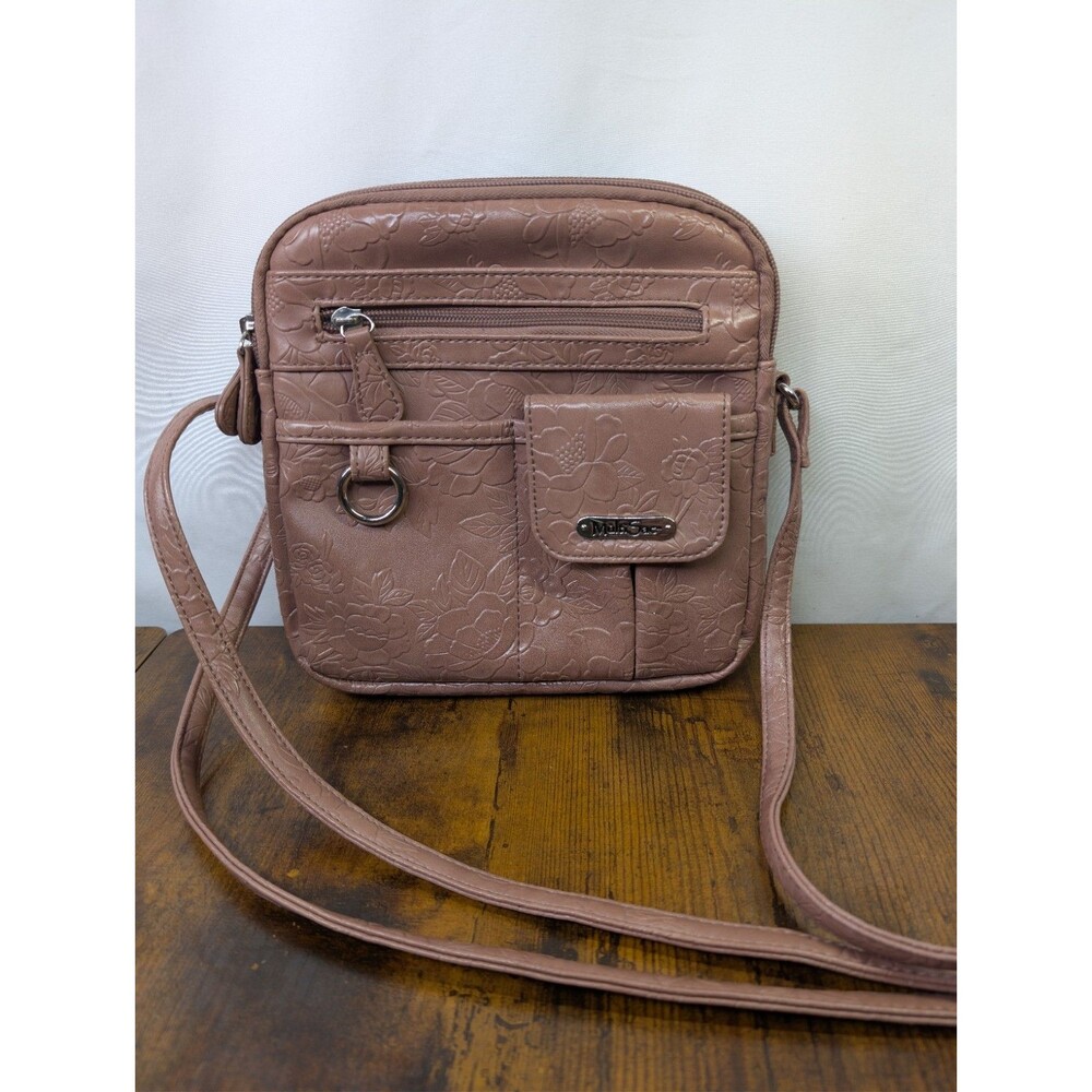MultiSac Small Crossbody Handbag Purse Dusty Rose Organizer Bag EUC